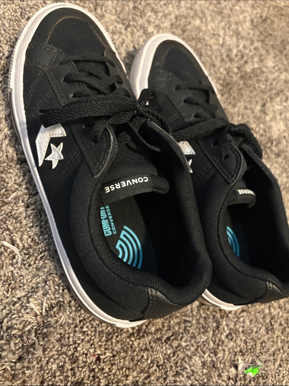 Converse Men’s Black Low-Top Sneakers with White Star Accent